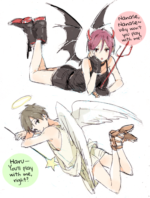 yoooooori:  clampkilledmysoul:  randommeowing: Original: ふりろぐ (Free Log)Artist: ＿Pairing: RinHaruRating: PGScanlator: MeComments: Probably already translated but it was short and cute so I couldn’t resist~    えいごしゃべってる・・・
