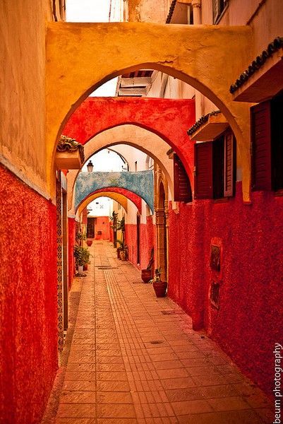 Colorful passageway, the Old Medina - Rabat, Morocco, Flirck