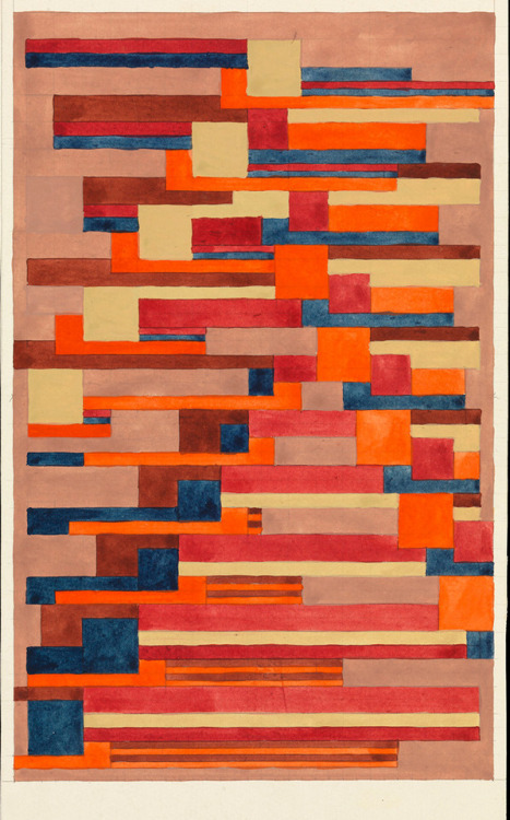 Léna Bergner, Carpet Design, ca. 1925 – 1932 Gouache and graphite on paper. The Getty Research Insti