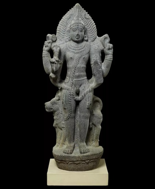 Granite sculpture of Bhairava, Tamil Nadu, India, 11th century.