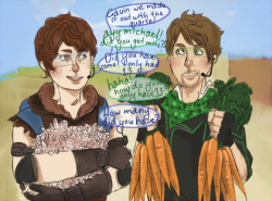 yinxiing:  yinxiing:   take my carrots, michael. hold my carrots.  michael went out of his way to pick these up in minecraft and i’m laughing just imagining actual michael scrambling to pick up all 35 of gavin’s carrots one by one and bundling all