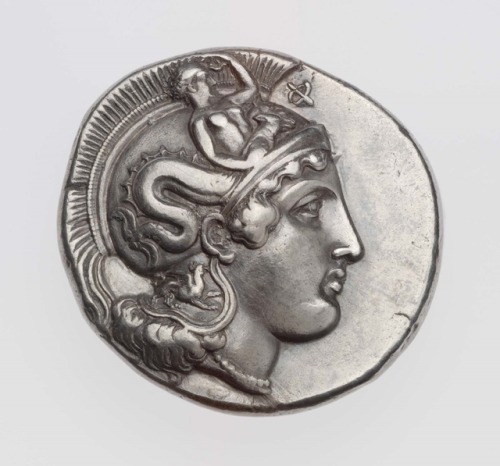 aeschylated:Distater of Thourioi with head of AthenaGreekClassical Periodabout 400–350 BCE&ldq