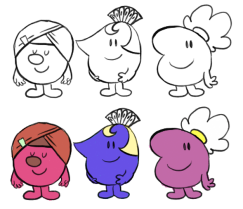 Mr. Men Little Miss doodle dump from twitter.I apply a mixture of elements I like from The Mr. Men S