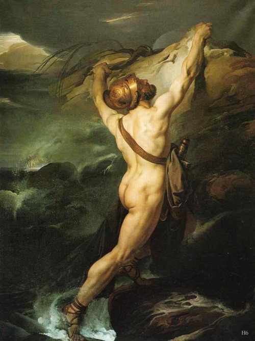 hadrian6:Ajax of Oileus Shipwrecked. 1822.Francesco Hayez. Italian 1791-1881. oil/canvas.http;//hadrian6.tumblr.com