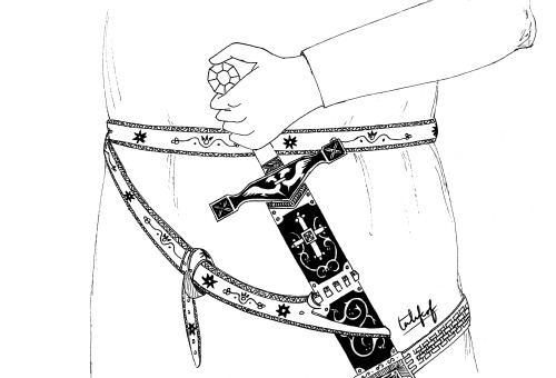 @inktober Day 29: Excalibur’s scabbard, was said to have the power to protect that who wears i