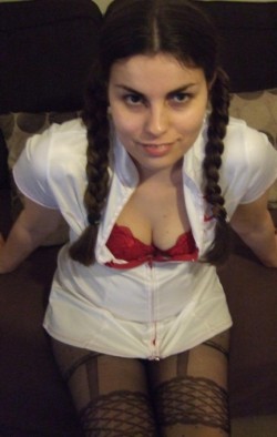 alisoncutie:  sweet nurse alison for you….the Dr’s only hired me to look cute and suck their cocks.other girls were better qualified but they told me if i suck cock then i can work as their nurse….