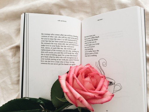nuclearskyscrapers: milk and honey featuring a rose i got for my birthday :’-) 