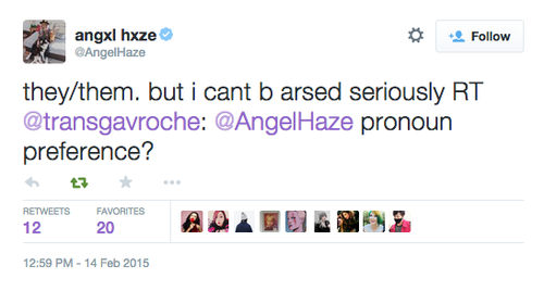 dragonretirement:dragonretirement:angel haze self describes as androgynous and uses