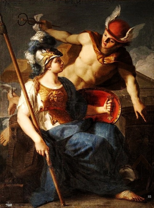 hadrian6: Minerva Entrusting Mercury with the Protection of the Arts. 1762. Jose del Castillo. Spani