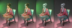 Nice photomanip of a woman playing a game