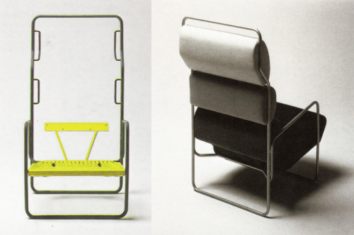 Archille Castiglioni, San Carlo armchair, 1984. Originally for Driade. Source. Re-edition by Tacchin