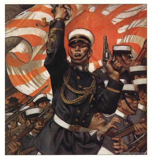 jcleyendecker: karadin: Japanese Soldiers, the Japanese Russian war of 1904-05 by famed art deco ar