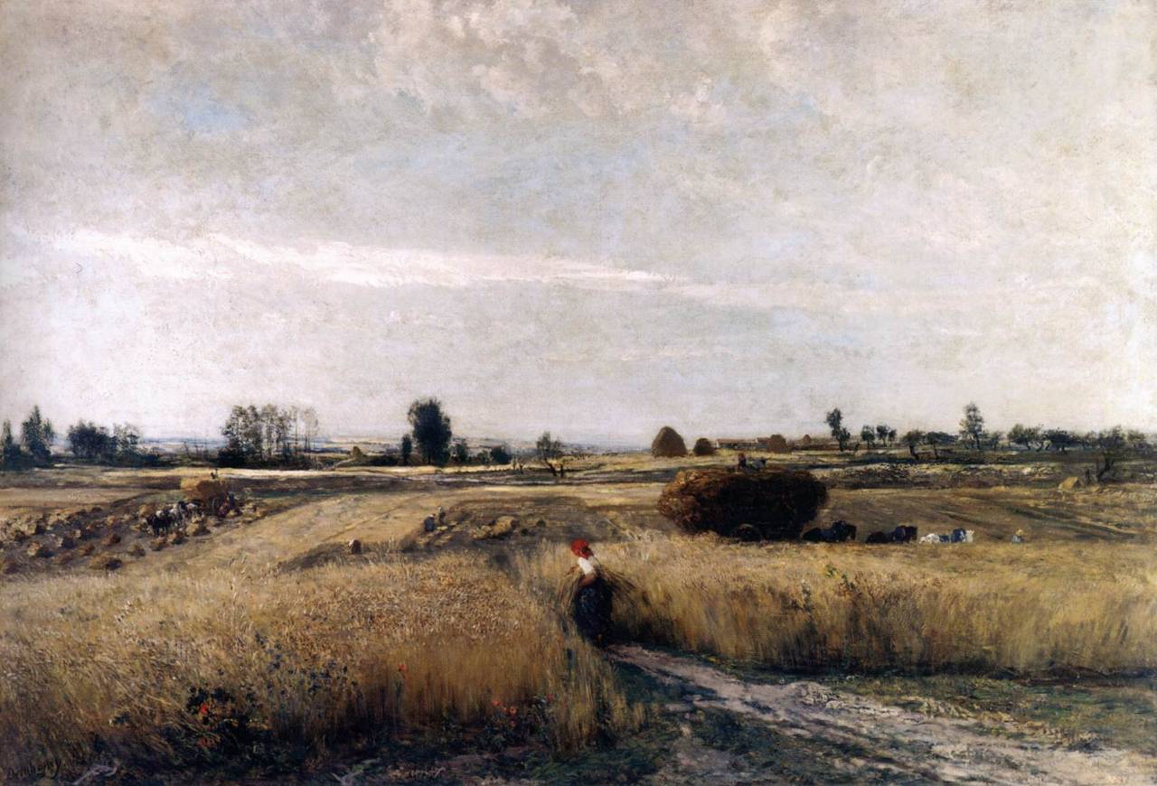 Charles-François Daubigny (Paris 1817 - 1878), Moisson (Harvest), 1851, oil on canvas,