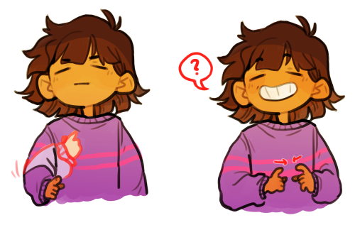 nyxalecto:mute frisk is important ✨(translation: nice to meet you! you, me, date? *wiggles eyebrows*