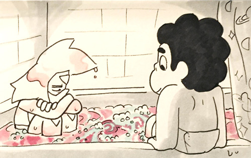 egomatter:  Here’s a little post it note fan comic i did for catch and release last year! I just wanted to draw peridot with wet hair.  