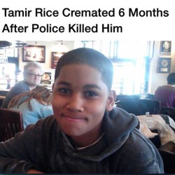 revolutionary-mindset:  The body of Tamir Rice, the 12-year-old boy shot to death by police in Cleveland, Ohio, has been cremated, six months after he was killed, the family’s attorney told the Daily Kos.  The Rice family has been paying ๛ a day to