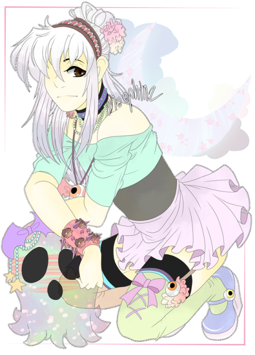 moophinz:I don’t recall ever posting the final version of Ryou in a hot pastel goth mess so here it 