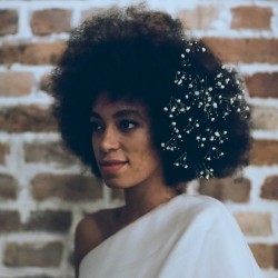 solangesolo:  “Dreaming of these flowers my sister put in my hair at dinner. One by one they bloomed in my afro, and stayed there until I danced them away..” - Solange 