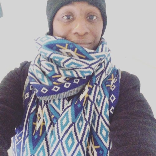 Loving my blanket scarf, the colds not getting me #scarf #fashion #blanket #warm #cold #hat #happy