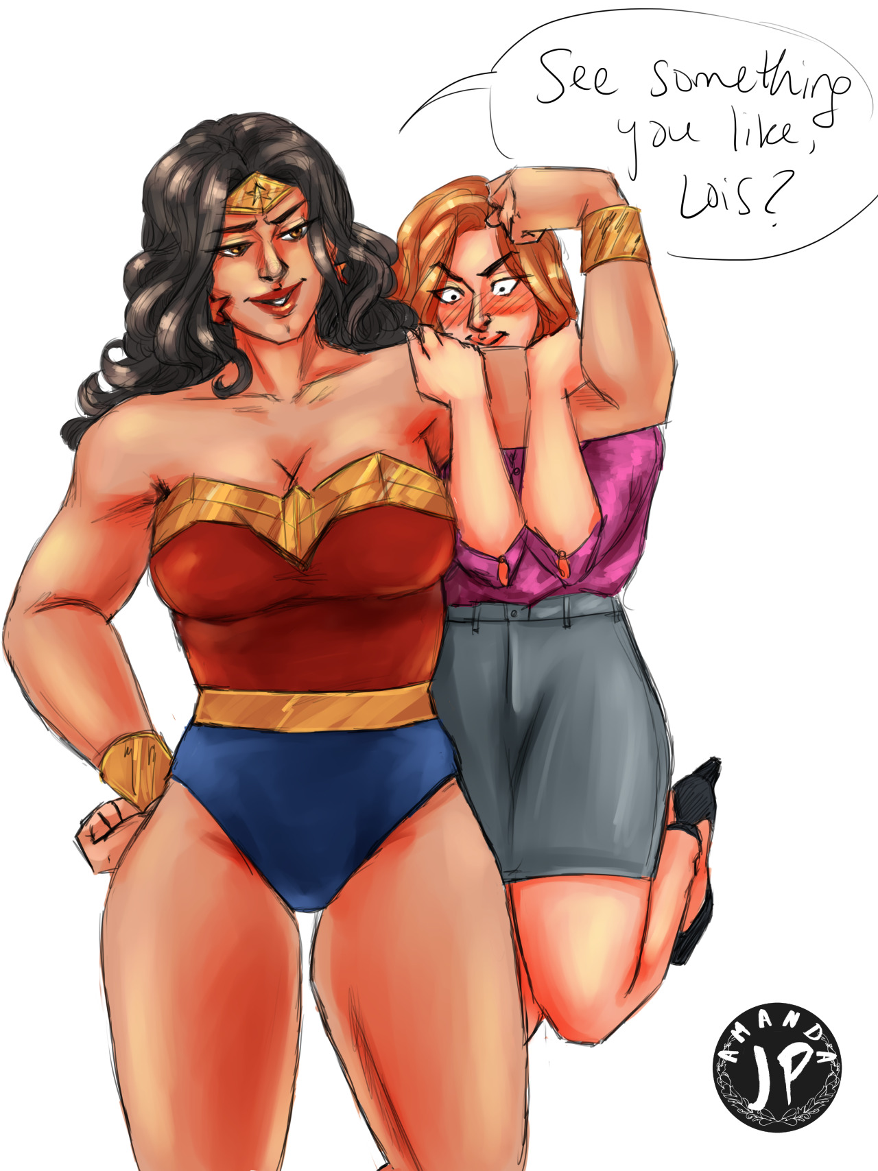 amanda-jp:  Old drawing, new watermark. Move over, Supes, for the better red and