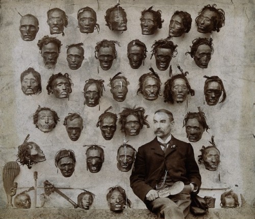 An example of a white man working for what he calls civilization: Horatio Gordon Robley and his Mauri heads collection…