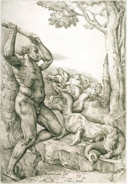 deathandmysticism:Giovanni Battista Franco, Hercules slaying the Hydra, 16th century