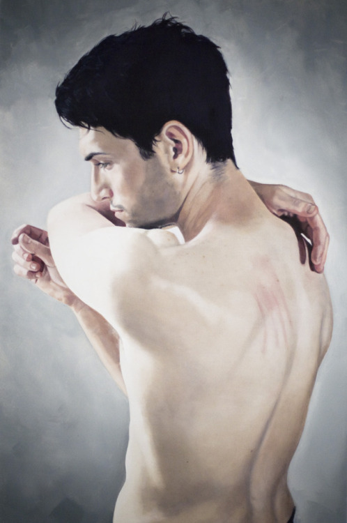 Kelsey Henderson (American, b. 1982), Joshua Scratch, 2012. Oil on canvas, 41.5 x 28 in.