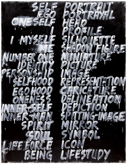 newyorker:  Take a look at some of Mel Bochner’s thesaurus paintings: http://nyr.kr/1vGo4Xr Above: “Self/Portrait” (2013). 