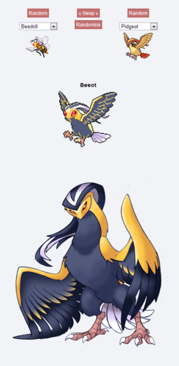 raptorthedoctor:  spidamnky:  Pokemon Fusion Sprite - BEEOT by *darksilvania  Looks like a really, really cool owl