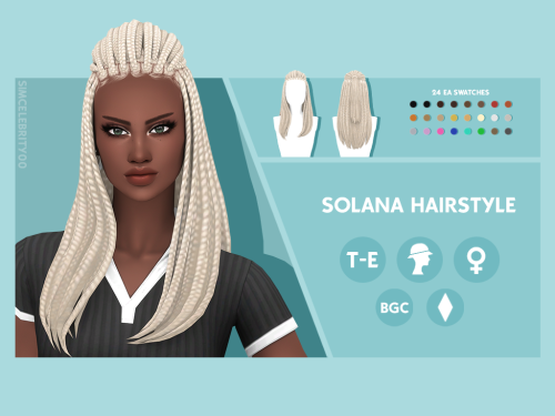 Lana, Solana, &amp; Kia HairstyleMaxis Match HairstylesAvailable for Teens-Elders24 EA swatchesH