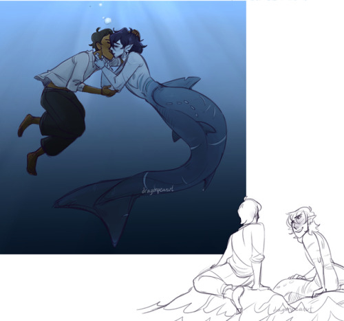 dragonpeanut:A sailor!lance and mer!keith au but listen,,,,,, lance loves sharksThe setting is the m