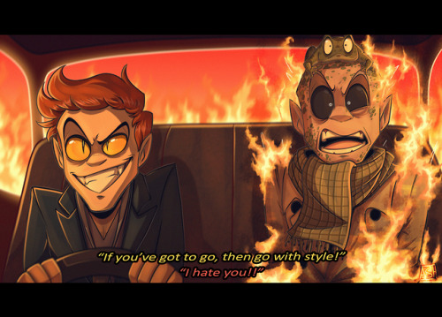 ashesfordayz:The damn M25 am I right?Anyway this is probably my favourite scene in Good Omens so of 