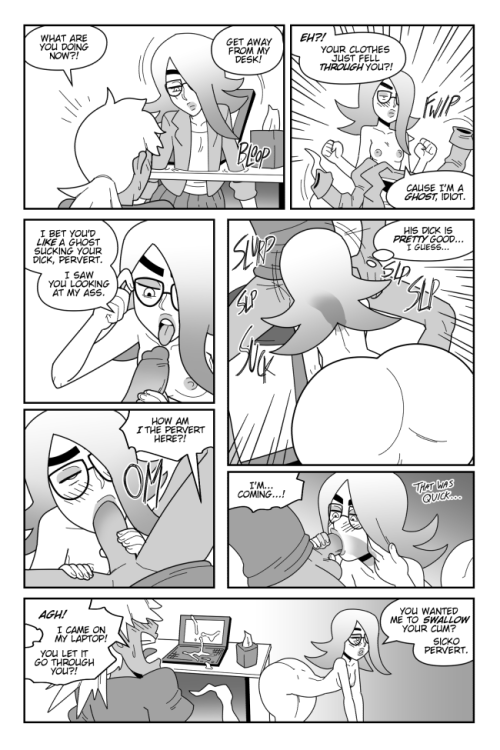 shameful-display:  A sketch comic commission follow up of this! GHOST BLOWJOB WOOOO WOOOOOOOOWOOOOO   GENTLEMEN, BEHOLD! GHOST ASS!