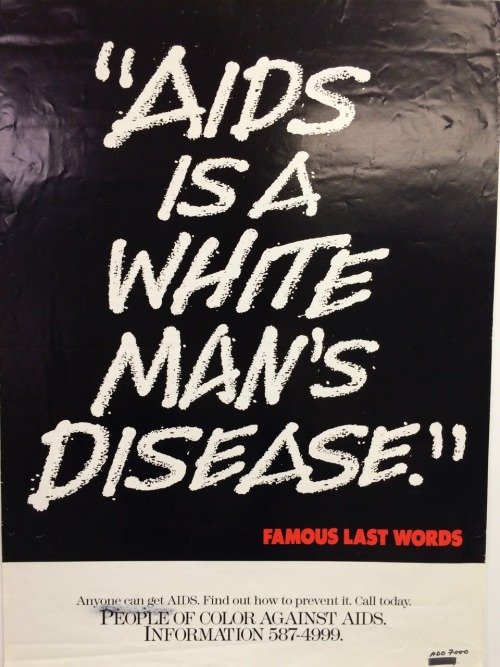 hivthenandnow:Another HIV prevention poster from People of Color Against AIDS network- 1990