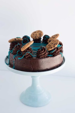 guardians-of-the-food:Cookie Monster Cheesecake