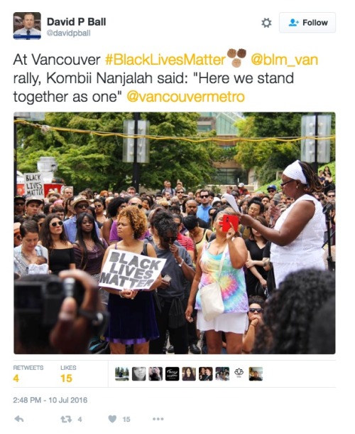 allthecanadianpolitics: Photos from the Black Lives Matter rally/vigil today in Vancouver, Canada (J