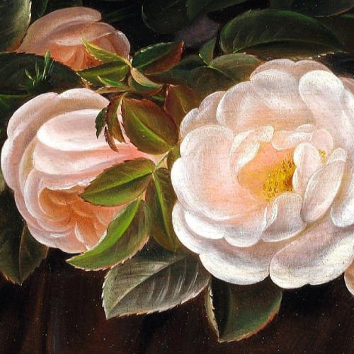 florealegiardini: A Wreath of White Roses (detail), Alfrida Baadsgaard (Danish, 1839–1912)