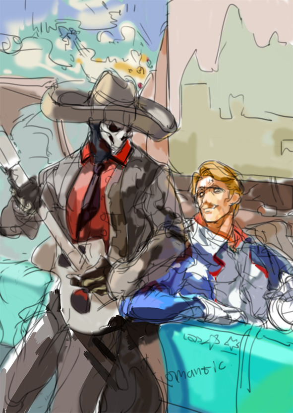 magealien:  Over watch fanart.I love reaper. 4th pic “But he is leaving you soon.”