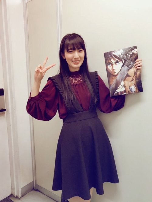 snknews:   SnK Seiyuu Gather for the 3rd Compilation Film’s 2nd Day Stage Greetings Seiyuu Kaji Yuuki (Eren), Ishikawa Yui (Mikasa) & Inoue Marina (Armin) gathered for the 2nd day of stage greetings for the 3rd SnK compilation film, ~Kakusei