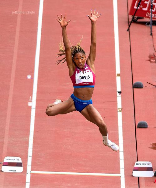 Olympic rookie, Tara Davis, USA, long jump final, Tokyo 2020. . . . . . . #taradavis #usatf #teamus