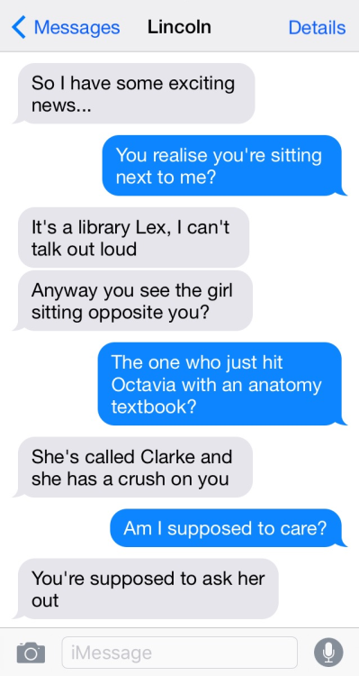 In which Clarke’s crush on the girl who sits opposite her in the library is the only thing get