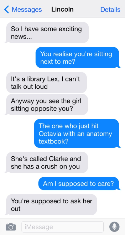 In which Clarke’s crush on the girl who sits opposite her in the library is the only thing getting h