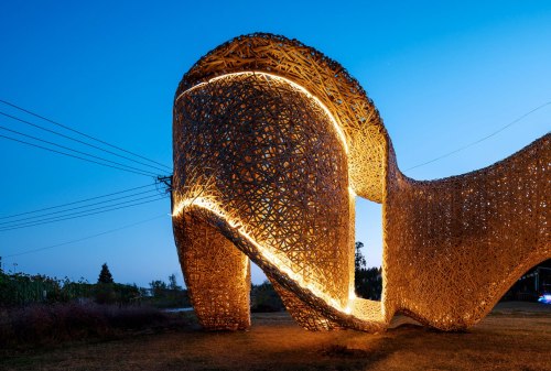 keepingitneutral: Bamboo Pavilion, Chungming, Chongming District, China,LIN Architecture