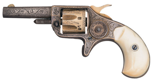 Engraved Colt New Line revolver with pearl grips, circa 1870′s.from Rock Island Auctions