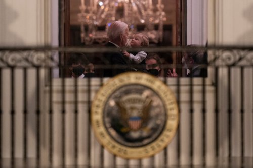 “President Biden holds his grandson Beau Biden tonight at the White House.”
By Evan Vucci for AP.