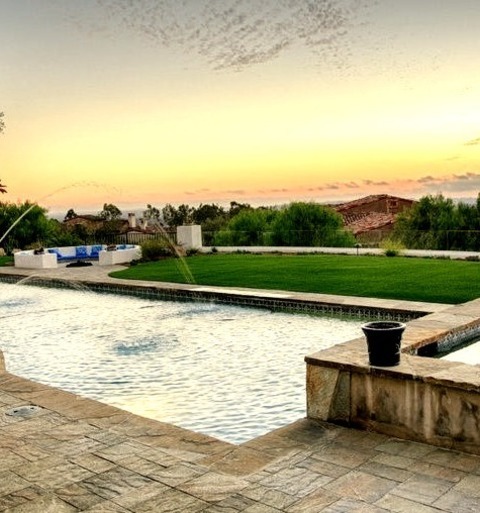 Pool Pool Landscaping In San DiegoPool Landscaping - Large Mediterranean Backyard Concrete Paver And