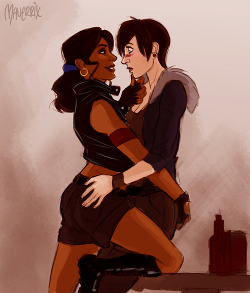 maverrix:hawkebela week, i’m in!modern au / isabela being smooth and hawke being awkward P: