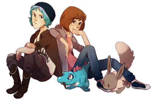 mackaroon: Life is Strange characters with their (presumably) favorite Pokemon