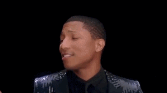 smileyyousodamnstupid:  Pharrell getting jiggy  Follow my blog because I follow ba