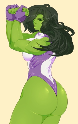 liquidxlead:  flesh-odium-personal:  slobface-art:  She-Hulk Commission!This was really fun to work on, I need to practice muscles still!  The pose &lt;3  *weak*